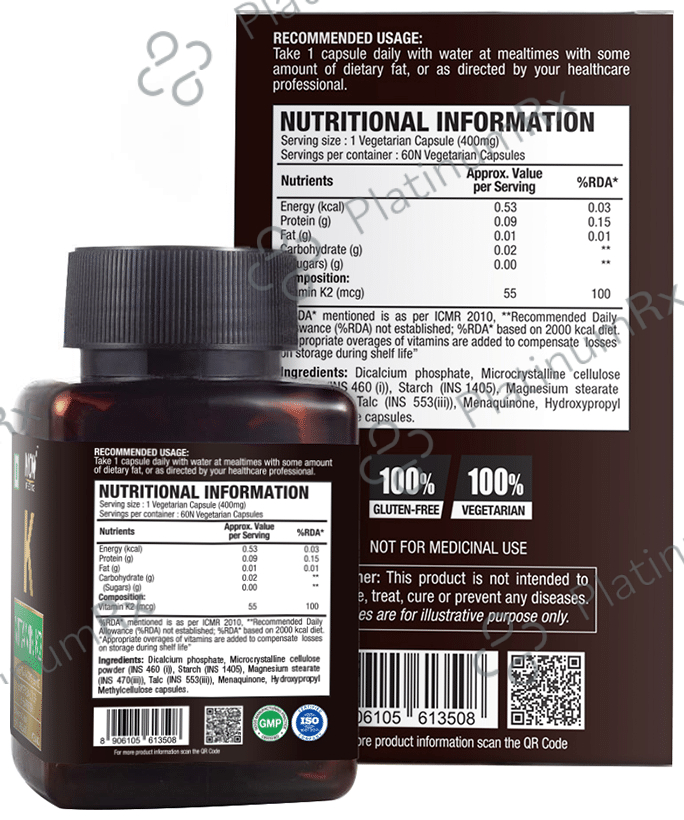 WOW Life Science Vitamin K2 Vegetarian Capsules