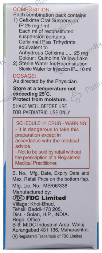 Zifi 25mg Oral Suspension 10ml