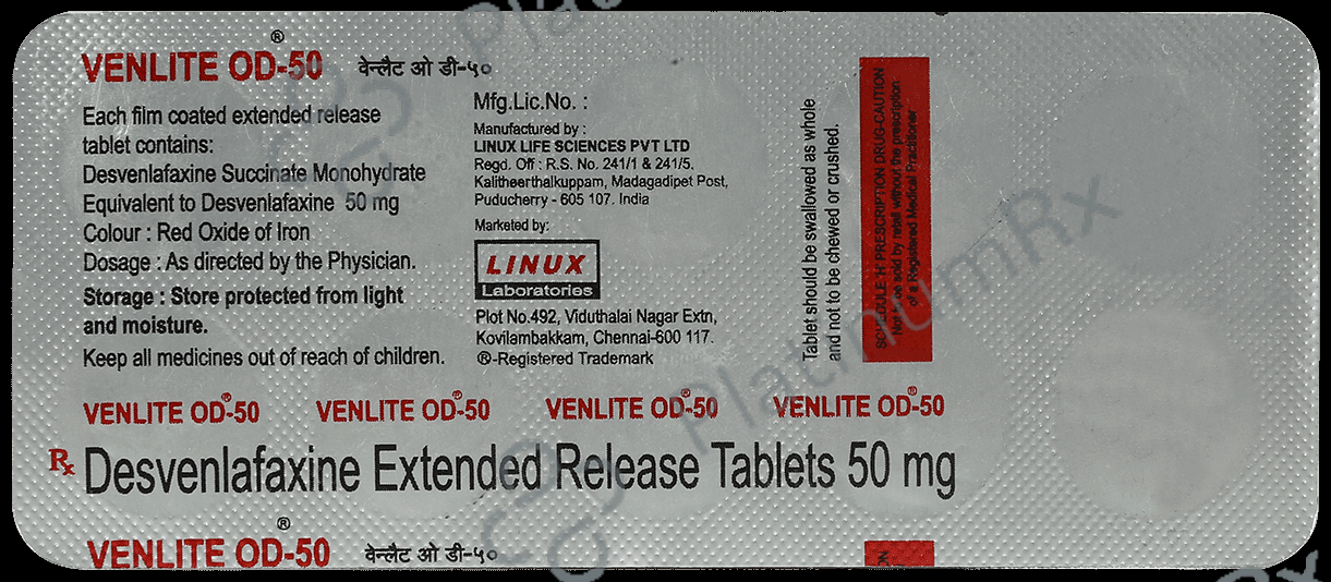 Venlite OD ER 50mg Tablet 10s