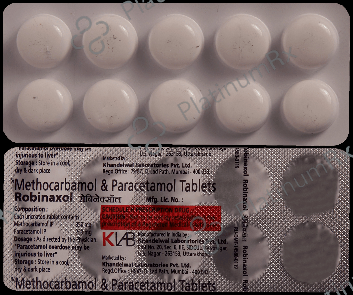 Robinaxol 350/250mg Tablet 10s
