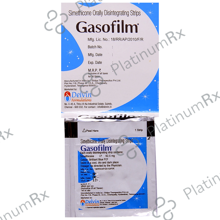 Gasofilm 62.5mg Oral Disintegrating Strip 30s