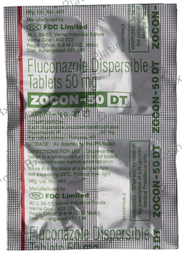 Zocon DT 50mg Tablet 4s