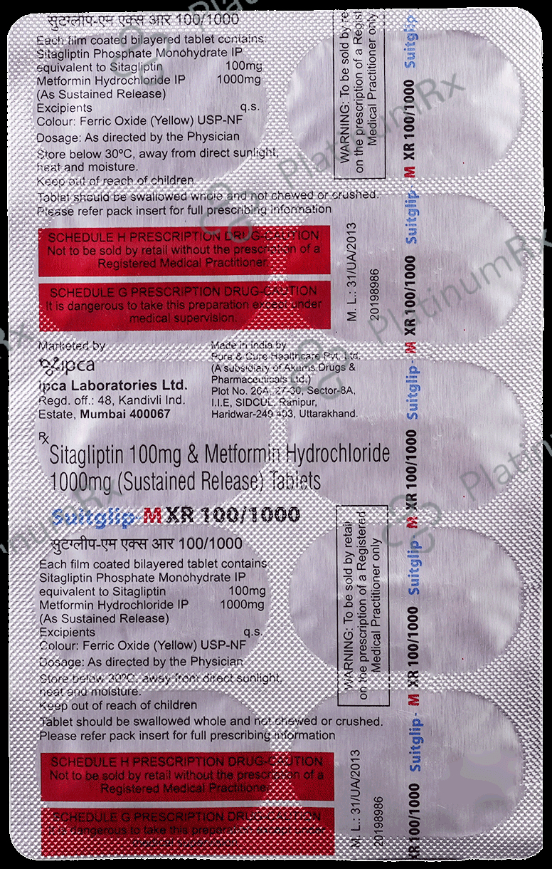 Suitglip-M XR 100/1000 Tablet