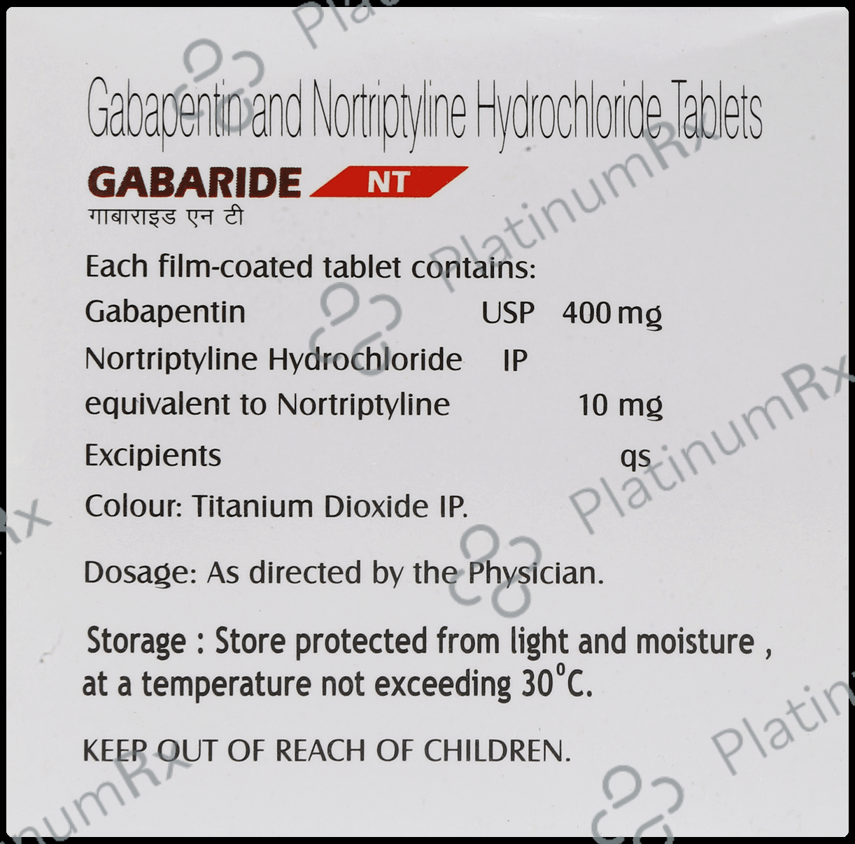 Gabaride NT 400 mg/10 mg Tablet