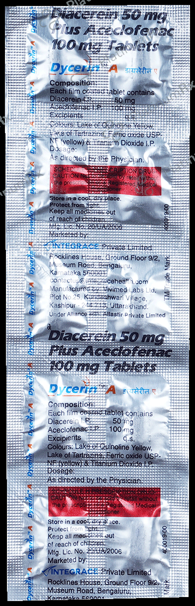 Dycerin A 100/50mg Tablet 10s