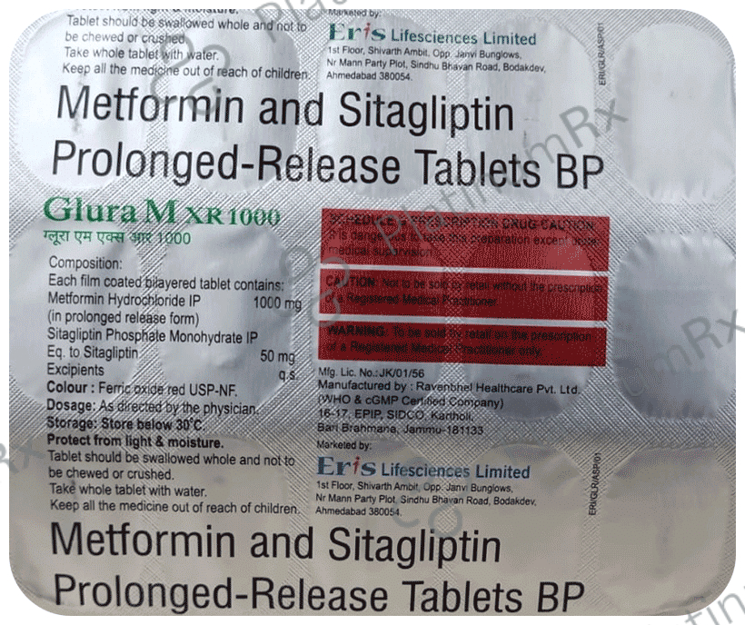 Glura M XR 1000/50mg Tablet 15s
