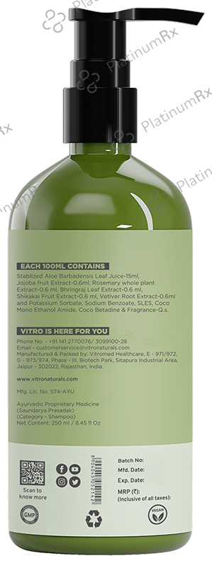 Vitro Naturals I Am Natural Aloe Jojoba Shampoo for Hair Growth