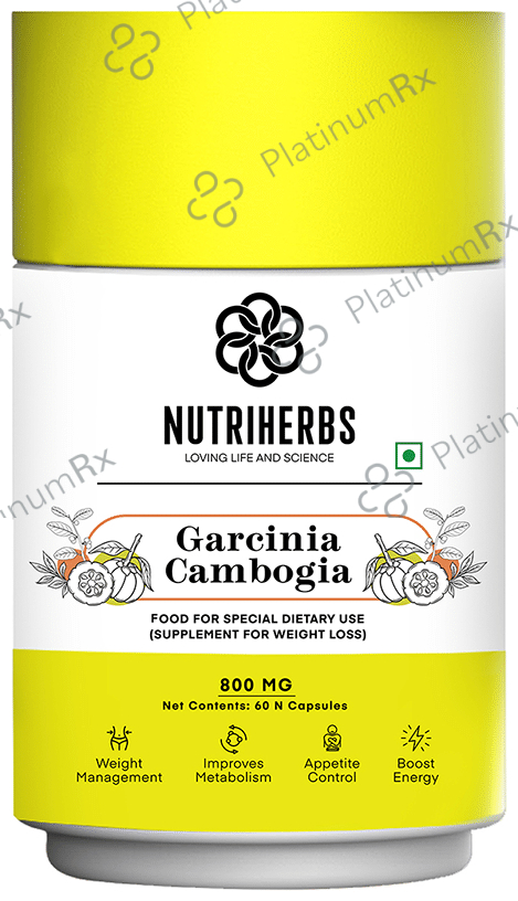 Nutriherbs Garcinia Cambogia Herbs 800mg (70% HCA) Veggie Capsule 60 vegicaps