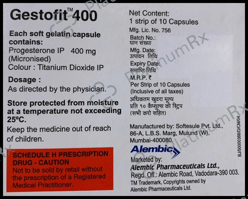 Gestofit 400mg Soft Gelatin Capsule 10s