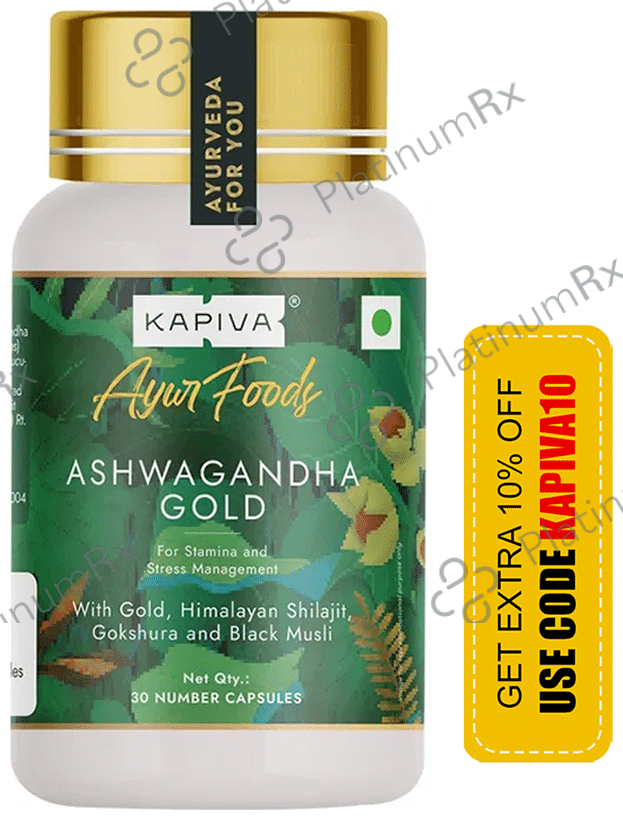 Kapiva Ayur Foods Ashwagandha Gold Capsules - for Stamina & Stress Management Capsule