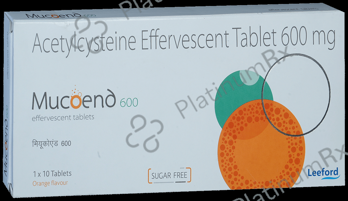 Mucoend 600mg Tablet Orange Sugar Free 10s