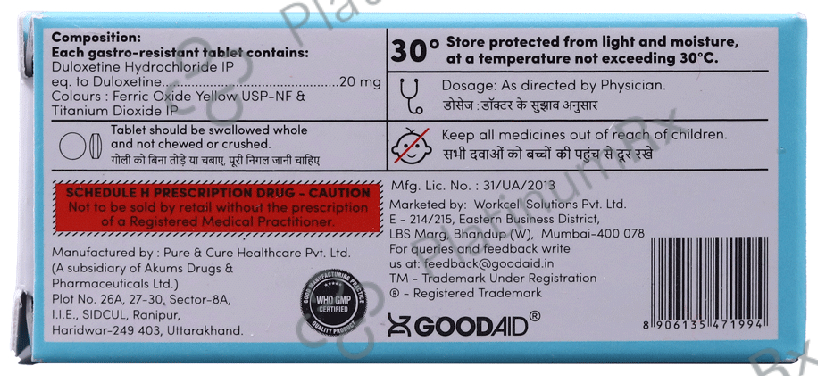 Duloxaid 20 Tablet