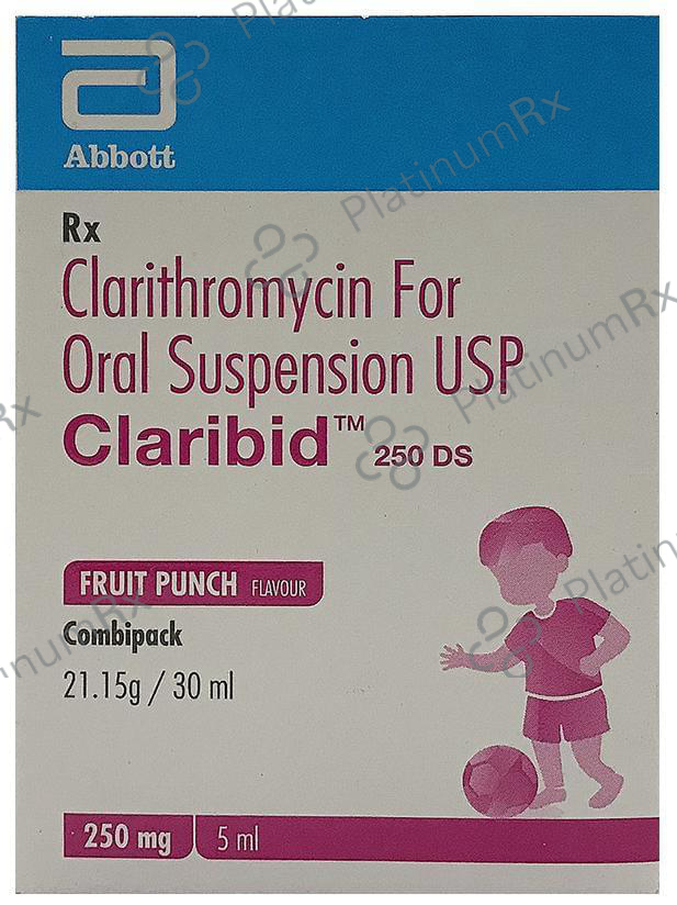 Claribid 250mg DS Oral Suspension Combipack Fruit Punch 30ml
