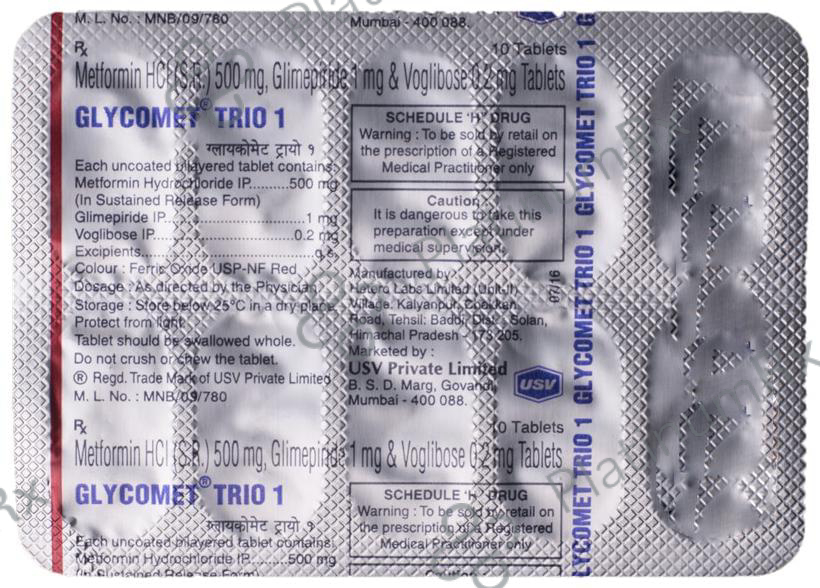 Glycomet Trio 1/500/0.2mg Tablet SR 10s