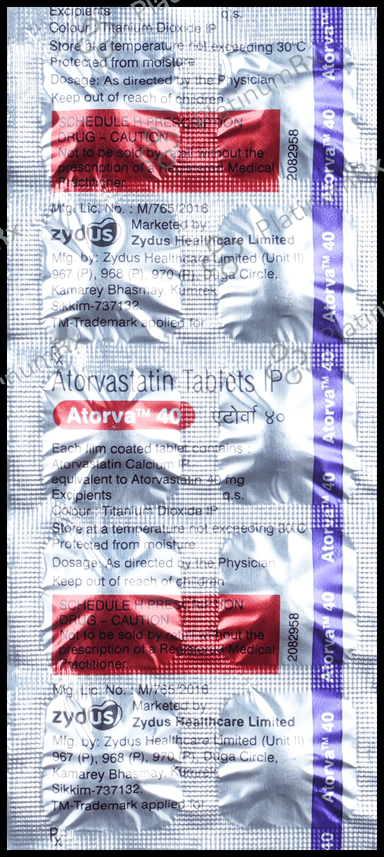 Atorva 40mg Tablet 10s