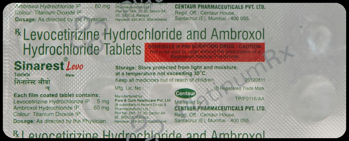 Sinarest Levo New 60/5mg Tablet 10s