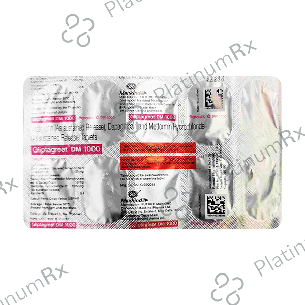 Gliptagreat DM 10/1000/100mg Tablet 10s