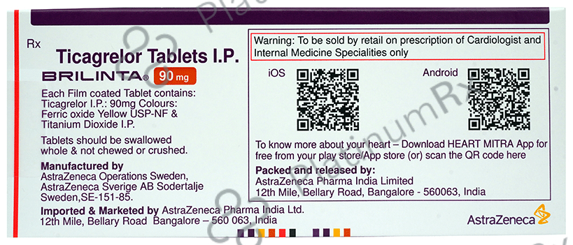 Brilinta 90mg Tablet 14s