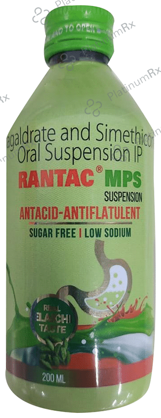 Rantac MPS 20/400mg Elaichi Oral Suspension 200ml