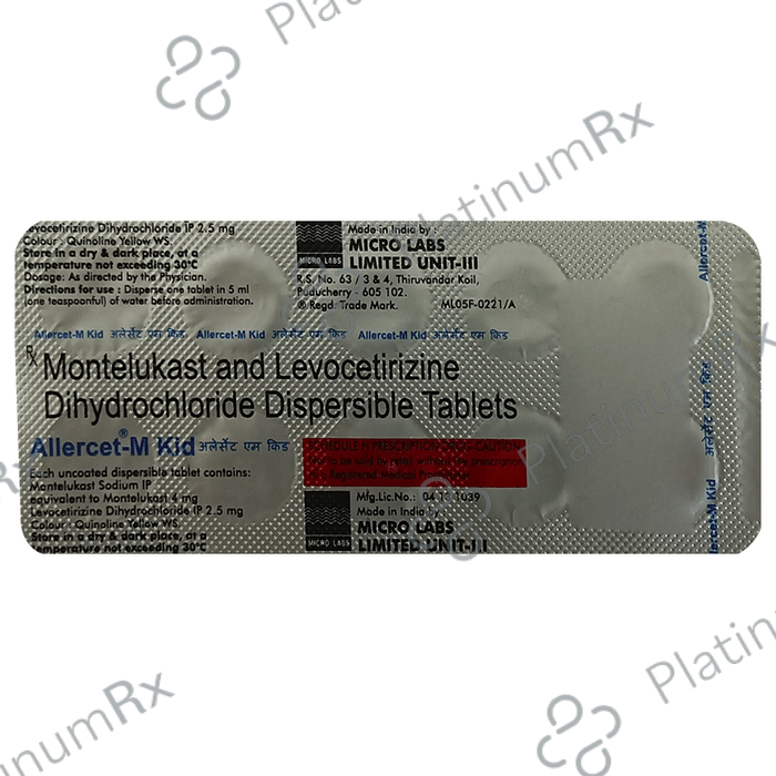 Allercet M Kid DT 2.5/4mg Tablet 10s