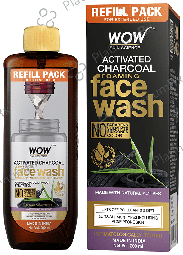 WOW Skin Science Activated Charcoal Foaming Face Wash Refill Pack