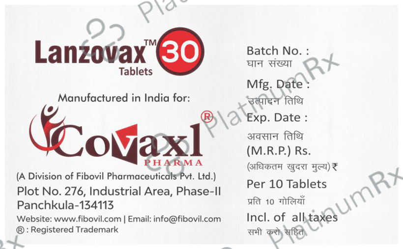 Lanzovax 30 Tablet DT Delicious Orange