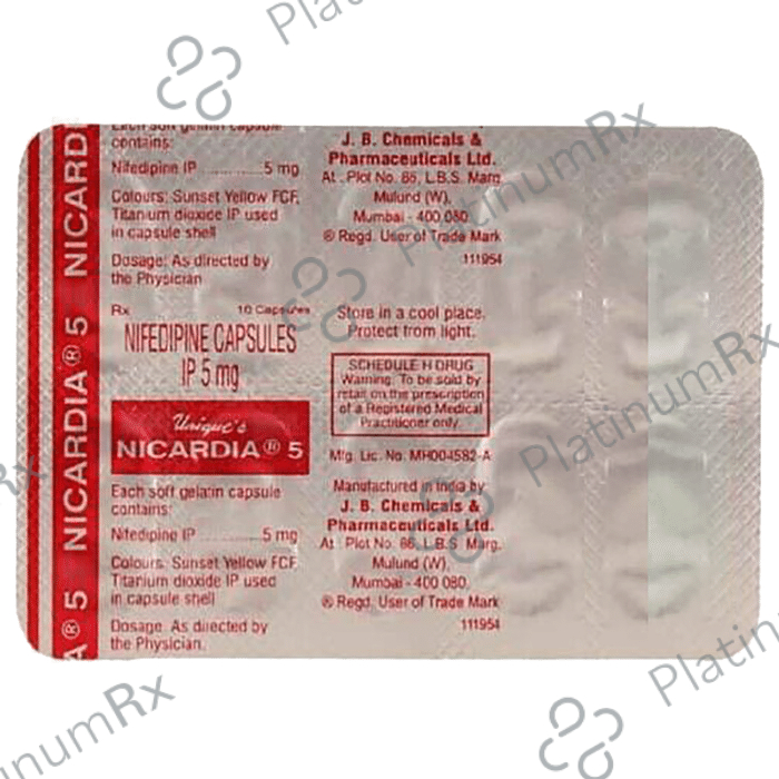 Nicardia 5mg Capsule 10s