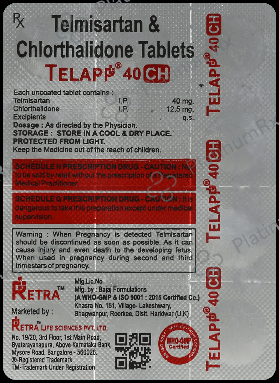 Telapp CH 40/12.5mg Tablet 10s