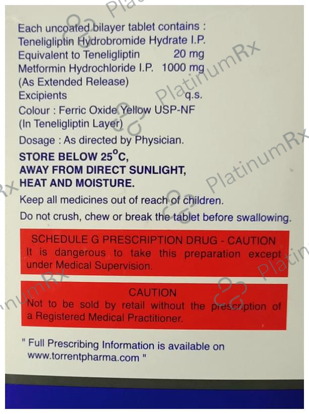 Tenepure-M 1000 Tablet ER 15 Tablet ER