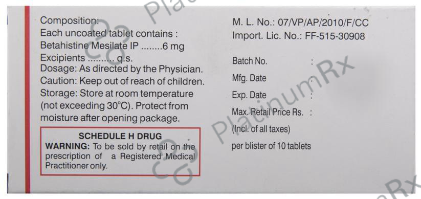 Merislon 6 Tablet