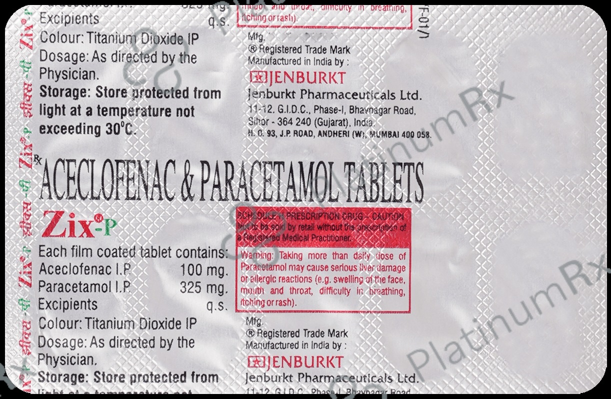 Zix P 100mg/325mg Tablet