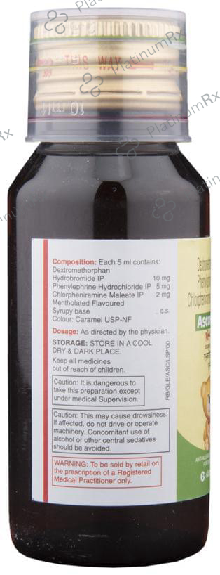 Ascoril D Junior 2/10/5mg Cough Syrup 60ml