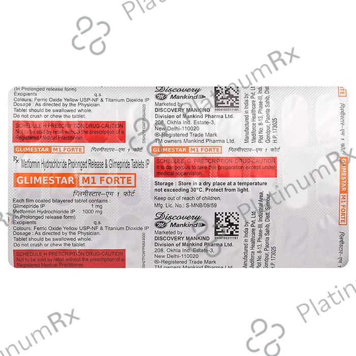 Glimestar M 1/1000mg Forte Tablet PR 30s