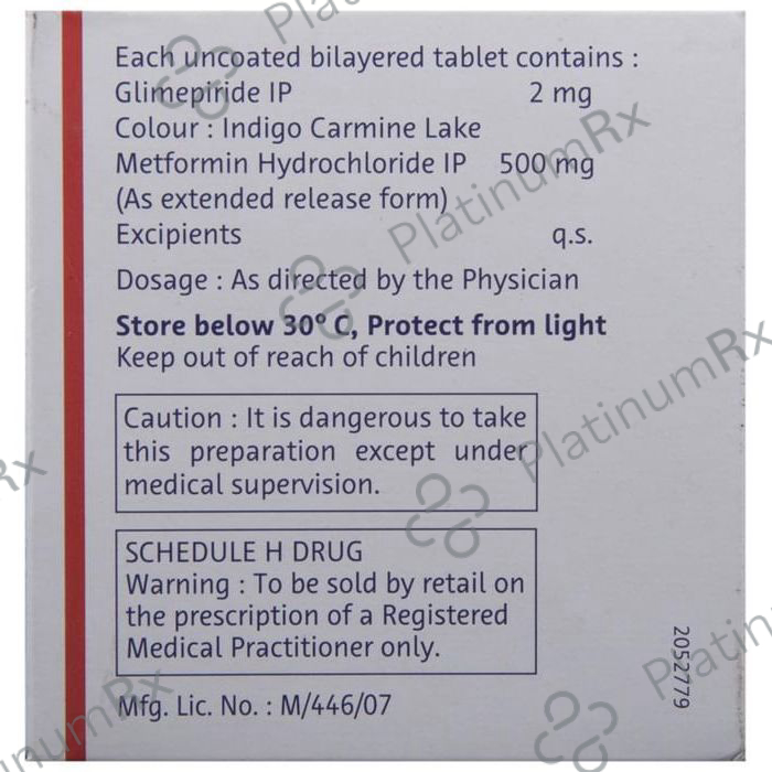 Euglim M 2/500mg Tablet PR 10s