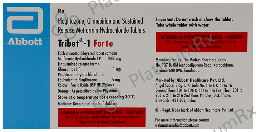 Tribet Forte 1/1000/15mg Tablet SR 15s
