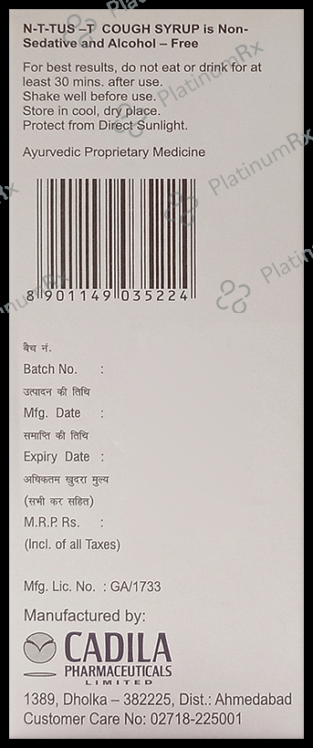 N-T-Tus -T Cough Syrup Menthol