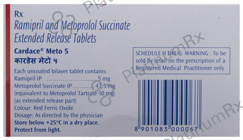 Cardace Meto 5/50mg Tablet ER 10s