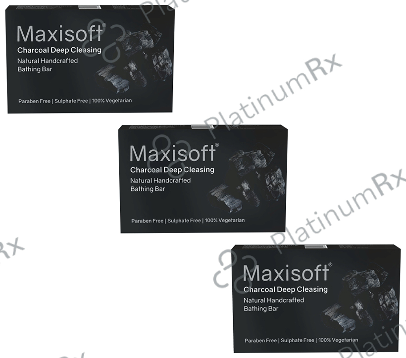 Maxisoft Charcoal Deep Cleasing Bathing Bar (75gm Each) 3 units