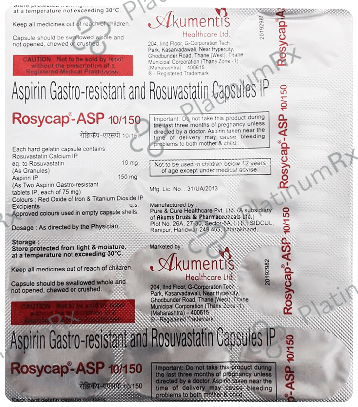 Rosycap-ASP 10mg/150mg Tablet 15 Tablet