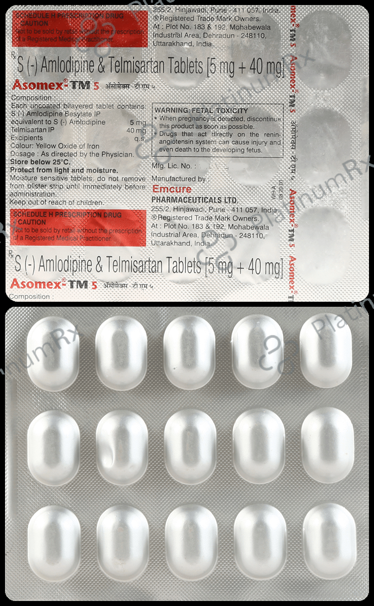 Asomex TM 5/40mg Tablet 15s