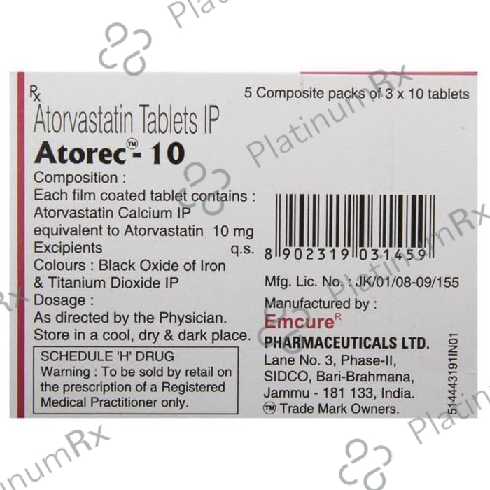 Atorec 10mg Tablet 10s