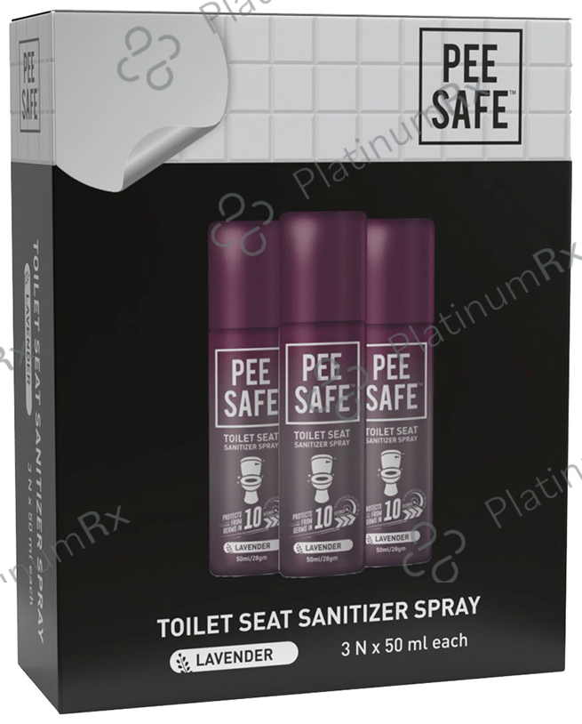 Pee Safe Toilet Seat Sanitizer Spray (50ml Each) Lavender 3 bottles
