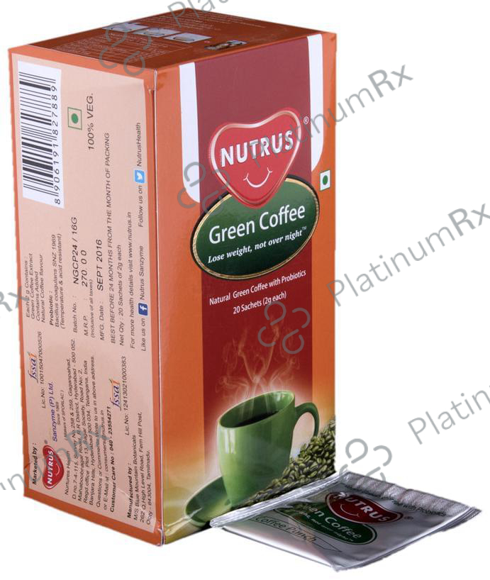 Nutrus Natural Green Coffee with Probiotics Sachet (2gm Each)