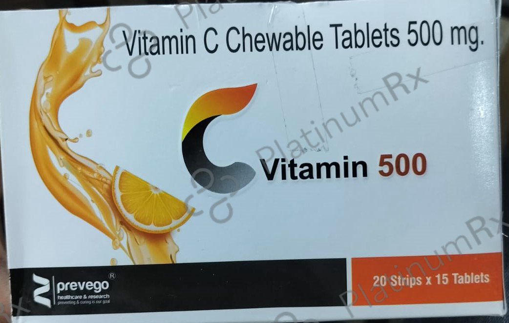 Vitamin C 500mg Orange Flavour Chewable Tablet 15s