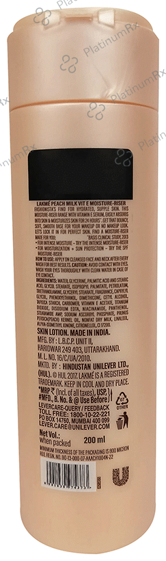 Lakme Peach Milk Vit E Moisture-Riser 200 ml