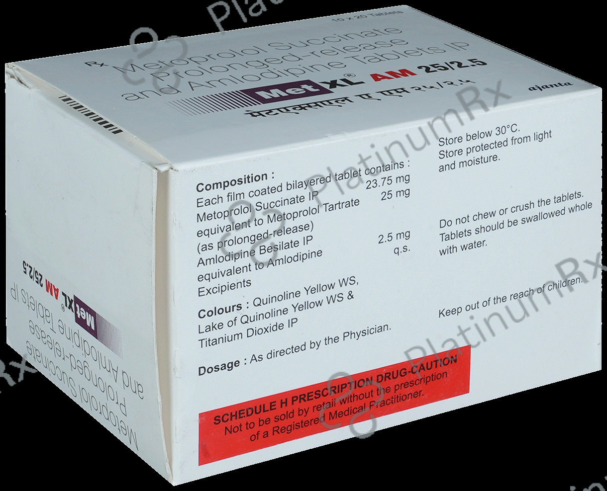 Met XL AM 25/2.5mg Tablet 20s