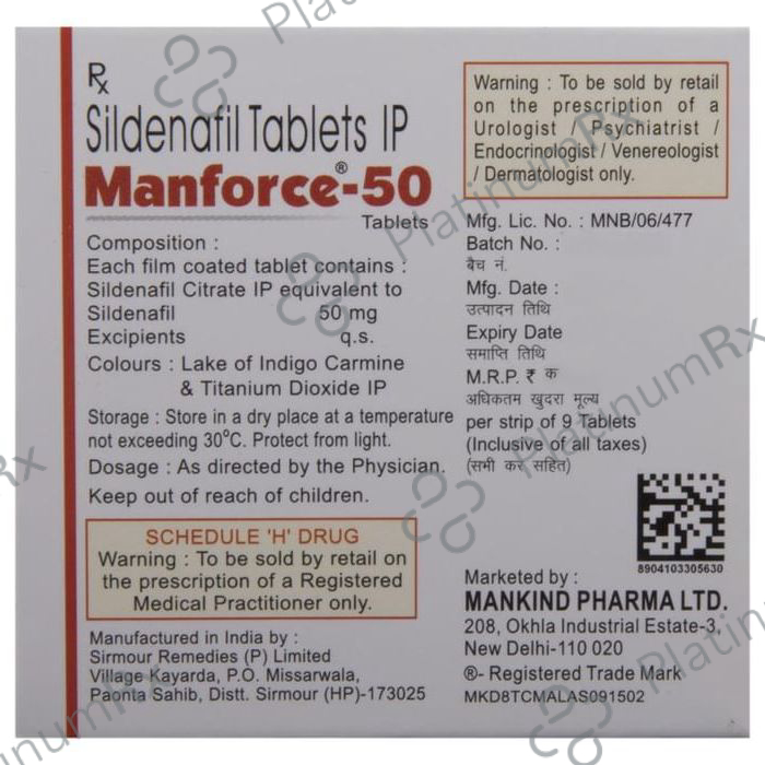 Manforce 50mg Tablet 9s