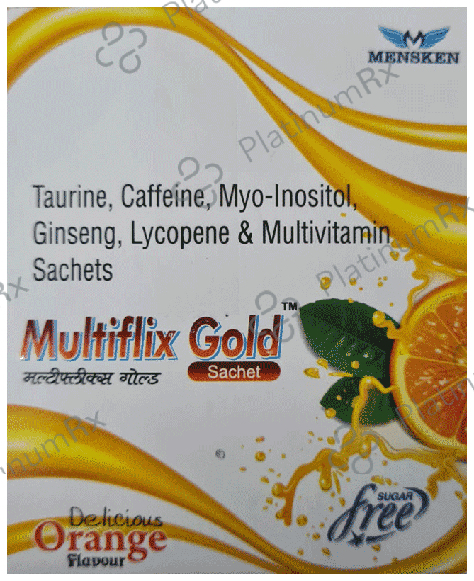 Multiflix Gold Sachet Delicious Orange Sugar Free