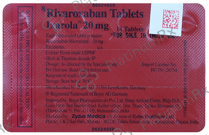 Ixarola 20mg Tablet 14s