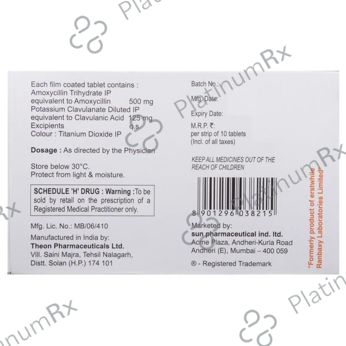 Mox CV 625 500/125mg Tablet 10s